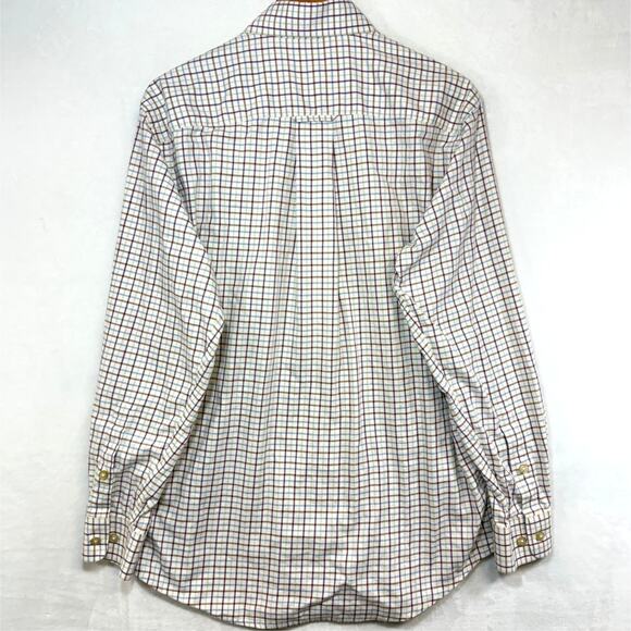Orvis M White Check Button Down Shirt Woven Cotton Casual‎ Formal Wedding Guest - Picture 3 of 8